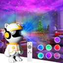 Start Projector-8 Colors Northern Light,Starry Nebula Ceiling LED Lamp, Robot Astronaut Galaxy Projetor with Remote,Galaxy Projector for Kids Room Decor Aesthetic,Star Projector for Bedroom (White)