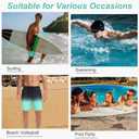 Mens Swim Trunks with Compression Liner 2 in 1 Quick Dry Swimming Shorts Swimwear Bathing Suits with Pockets (Blue, L)