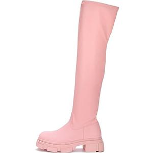 Campi Knee High Chunky Lug Round Toe Boots 11