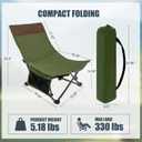 Compact Beach Chairs 2 Pack with 3-Position Lay Flat Low Portable Camping Chairs for Adults Folding Reclining Chairs for Beach, Lawn, Travel