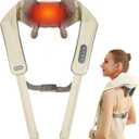 Cordless Neck Massager with Heat, Electric Neck Shoulder Massager with Heat, Kneading, 6-Point for Deep Tissue Pain Relief, Rechargeable Battery, Brushless Motor