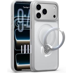TORRAS Q3 Spin for iPhone 17 Pro Max Case with 360 Magnetic Stand, Fit for MagSafe, Camera Control, 4X Military-Grade Shockproof Case for iPhone 17 Pro Max Phone Case with Stand, Mist Grey