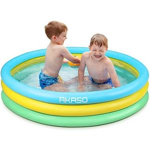 AKASO Kiddie Pools, 59'' x 13'', Inflatable Swimming Pools for Boys, Girls, Toddlers, Easy Set Up Inflatable Baby Ball Pit Pool for Ages 2+, Garden, Backyard, Outdoor Summer Water Party