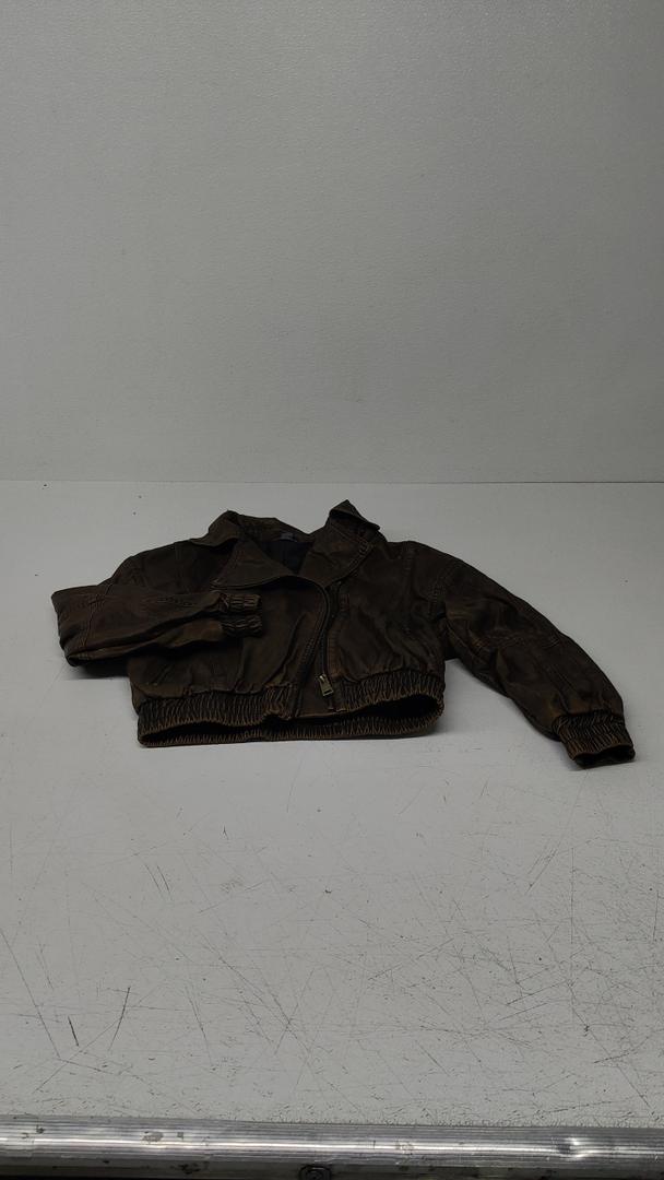 Women’S Pu Leather Jacket Casual Turn-Down Collar Long Sleeve Zipper Lightweight Outerwear S Brown