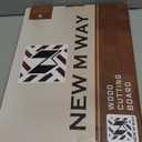 Acacia Wood Cutting Board 14 x 10 Inch Oval, 0.6" Thin Edge Grain, Handle & Hanging Hole, for Fruit, Cheese, Bread, Kitchen Prep, Non-Toxic BPA/Plastic Free, Solid Hardwood by New M Way