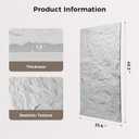 4Pcs Faux Stone Wall Panel 43.3''x23.6'',Lava Stone Design, White | PU Stone Wall Panel for Interior Wall Decor, Bedroom, Living Room, Office
