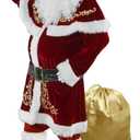 Mens Santa Costume Set Christmas 12pcs Deluxe Velvet Adult Santa Claus Suit (Large)