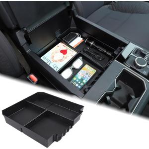 Aunginsy Center Console Organizer Tray Compatible with 2022 2023 2024 2025 Toyota Tundra Accessories and 2023 2024 2025 Sequoia Armrest Box Secondary Storage Tray ABS Insert Interior Accessories
