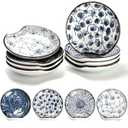 8 Pack Ceramic Spoon Rest, 4.8" Cooking Spoon Holder for Stove Top, Heat-Resistant Kitchen Counter Ladle Dish, Utensil Rest Set for Pasta Coffee Spoon Spatula Tongs Sauce, Housewarming Gifts