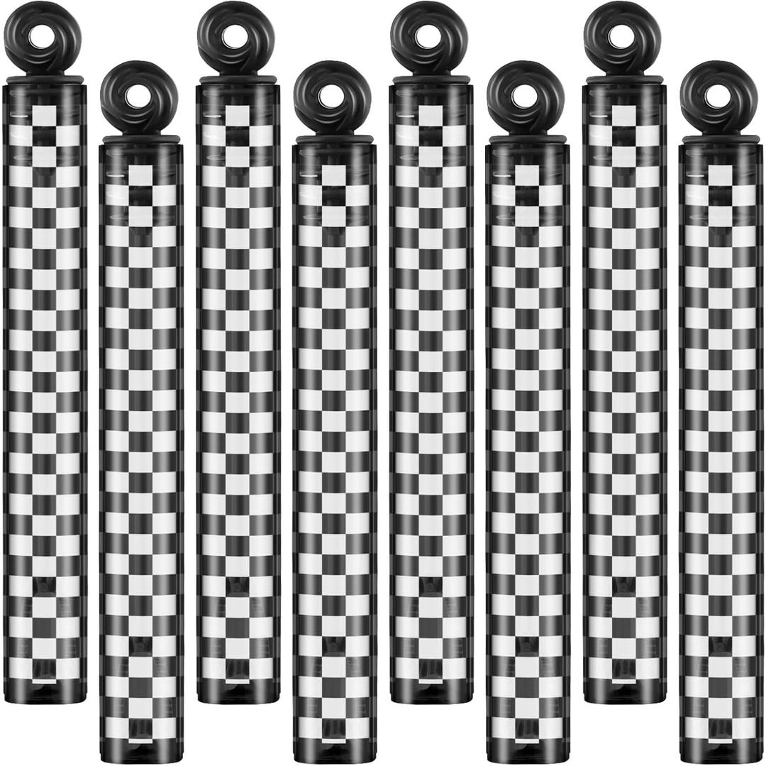 32 Pcs Checkered Bubble Wands Black and White Checkered Bubble Wand Race Car Party Favors for Adult Summer Activity Race Car Birthday Goodie Bag Stuffers Gifts Wedding Supplies