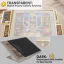 1500 Pieces Puzzle Board Cover Mat, 34"x26" Jigsaw Puzzle Table Cover with Locking Buckles, Transparent and Frosted Replacement Cover (Cover Mat Only)