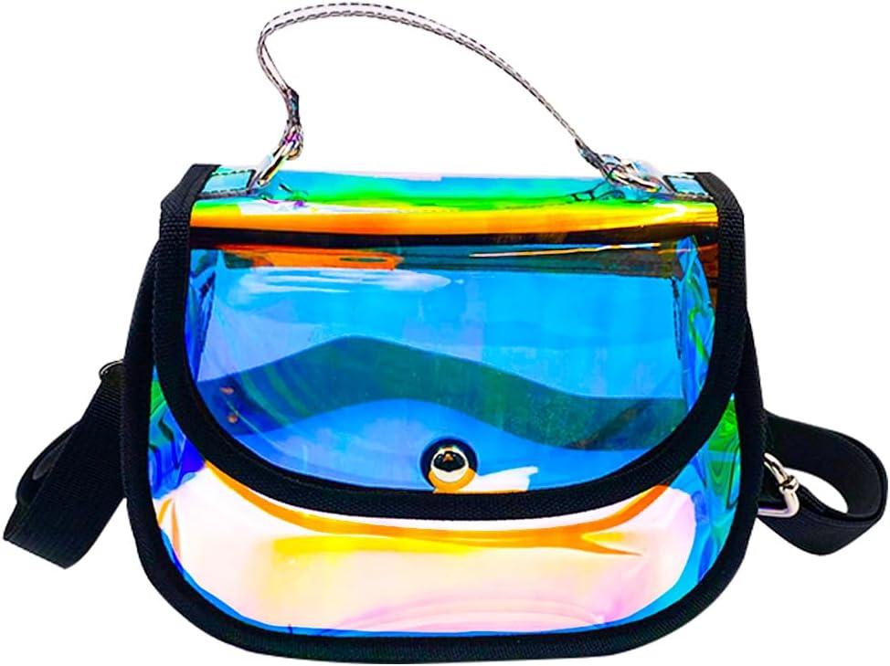 TotePrint Holographic Clear Tote Bag Waterproof PVC Handbags for Work,Shopping,Beach,Stadium,Travel,Swim Venue or Concert