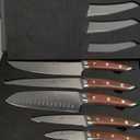 Brewin CHEFILOSOPHI Japanese Chef Knife Set 5 PCS with Elegant Red Pakkawood Handle Ergonomic Design,Professional Ultra Sharp Kitchen Knives for Cooking High Carbon Stainless Steel