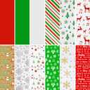 AORZIT 120 Sheets Christmas Tissue Paper - 12 Design Xmas Pattern Gift Wrapping Paper for Gift Bags, Bottles, Party Decor & DIY Craft (12 Colors)