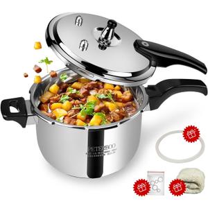 3Qt Stainless Steel Pressure Cooker small, 8-in-1 Multi-Cooker, Induction Compatible,8+ Safety Features, Stovetop & Electric, Perfect for 1-2 People mini
