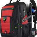 Z-MGKISS 18.4-19 Inch Extra Large Laptop Backpack, Travel Backpack for Men & Women, School Rucksack Bag with USB Charging Port and Multiple Compartments, Business Work College Daypack, Red