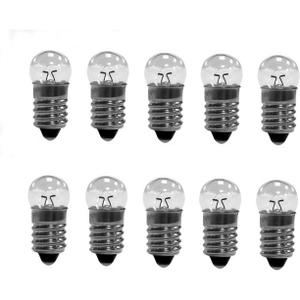 10pcs E10 Mini Light Bulbs 0.3A Physical Electrical Experiment Screw Base Indicator Light Incandescent Bulb Old-Fashioned Flashlight Lamp (4.8V 0.3A)