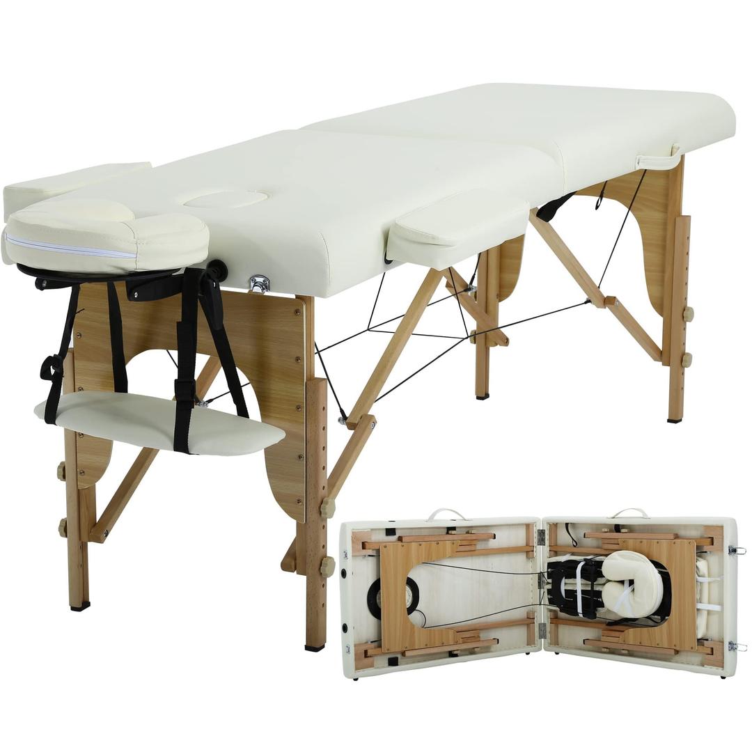 BestMassage Massage Bed Portable Massage Table 24 inch Wide Lash Bed Height Adjustable 2 Folding Spa Table with Non-Woven Bag for Spa Footmassage Facial CareSpa Tattoo