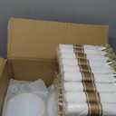 Goodluck 700 Piece Gold Plastic Dinnerware Set for 100 Guests, Disposable Plates for Party, Include: 100 Dinner Plates, 100 Dessert Plates, 100 Pre Rolled Napkins with Silverware, 100 Cups