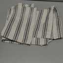 jinchan Striped Linen Kitchen Curtains 36 Inch Tiers Cafe Curtains Farmhouse Small Drapes for Windows Short Balanced Stripe Half Window Light Filtering for Bathroom Laundry 2 Panels Black on Linen