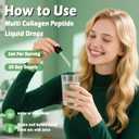 Multi Collagen Peptides Liquid Drop Organic Hydrolyzed Collagen Complex w. Biotin, Vitamin C & Hyaluronic Acid, Liquid Collagen Types I, II, III, IV, V for Hair, Skin, Nails & Joint Health