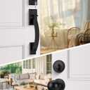 Goldenwarm Front Door Handle and Deadbolt Set, Matte Black Front Door Lock Set, Black Front Door Lock Set with Reversible Knob Handle