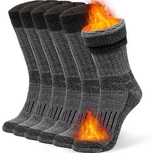 Alvada Merino Wool Hiking Socks Thermal Warm Crew Winter Boot Sock For Men & Women 3 Pairs