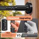 Tension Curtain Rod 41-157In-55Lb, Outdoor Extra Long Curtain Rod No Drilling for Window or Bathroom Patio, Adjustable Heavy Duty Shower Curtain Rod, Easy to Install, Never Rust, Non-Slip-Black