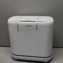 Bathroom Trash Can with Lid, Vacuum Adsorption Small Garbage Can 3.2 Gallon Press Top Lid Trash Bin with Legs Waterproof Waste Basket for Bathroom Bedroom Office Home RV