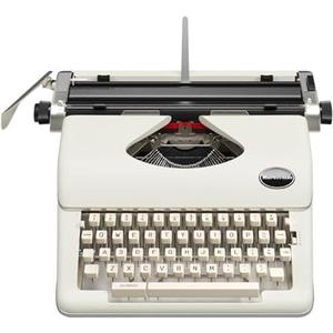 Classic Manual Typewriter, Antique Typewriting Machine, Vintage Typewriter Decor for Home or Office, Easy Setup, Fits Standard 8 x 11 Inch Paper Sheets (Cream) - Word Processor