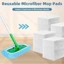 Reusable Mop Pads Compatible with Swiffer Sweeper Mop, Washable Wet Pads Refill & Chenille Dry Sweeping Cloths, Microfiber Mop Pads for Use on All Sealed Floors - Wood, Laminate, Stone & Tile (6 Blue)