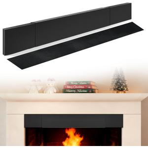 Adjustable Fireplace Smoke Guard, Fireplace Hood Heat Deflector 4 inches Height, for 28 to 48" Fireplace Hood Heat Shield,Heat Shield for TV Above Fireplace,with Insulation Cotto