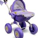 Doll Stroller Toy Anivia Realistic Doll Stroller Heart Design Gifts for Toddlers and Girls Foldable Baby Doll Stroller Toy (DT301purple)