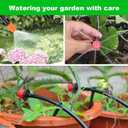 Garden Drip Irrigation Kit, 164FT Greenhouse Micro Automatic Drip Irrigation System Kit with 1/4 inch Blank Distribution Tubing Hose Adjustable Patio Misting Nozzle Emitters Sprinkler