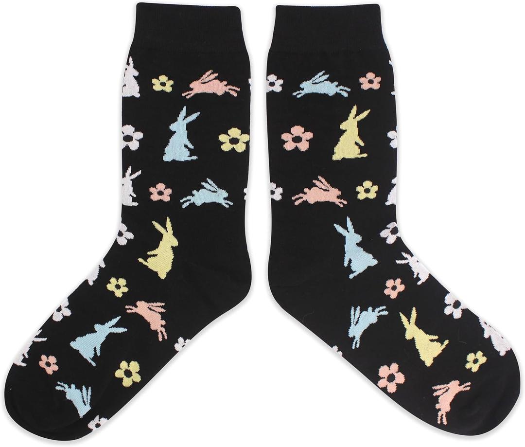Bunny Socks, Easter Socks For Women And Men, Easter Bunny, Easter Gift, Bunny Gifts For Women, Rabbit Socks, Animal Socks For Teens, 1 Pairs. (207), 8, White