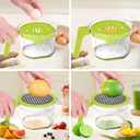 Lemon Squeezer, ChefVille Multifunctional Citrus Hand Juicer, Lemon Lime Squeezer with Detachable Comfortable Grip Handle, 16.9oz Capacity Orange Juicer with Built-in Measuring Cup and Grater (GREEN)