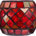 Glass Votive Candle Holder Christmas Candle Holders Red Mosaic Tealight Holder Votive Candle Holders Christmas Dining Table Centerpieces for Home Wedding Decorations