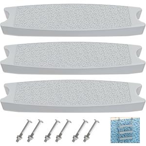 Goovilla Pool Ladder Steps Replacement, (3-Pack) 18" Universal Heavy-Duty Molded Plastic Swimming Pool Ladder Rung Step with 6 PCS Stainless Steel Bolts for Inground and Above Ground Pools, Grey (Gray)