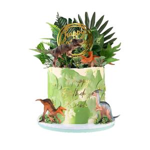 Dinosaur Cake Toppers Dinosaur Figures Model Grass Cake Decorations for Dinosaur Theme Jungle Birthday Supplies (Style 1)