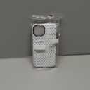 Compatible with iPhone 13/14 Case, Fashion Cute Polka Dot Pattern Aesthetic Design for Women, Soft TPU and Hard Back Shockproof Phone Case for iPhone 13/14 6.1 inch, White