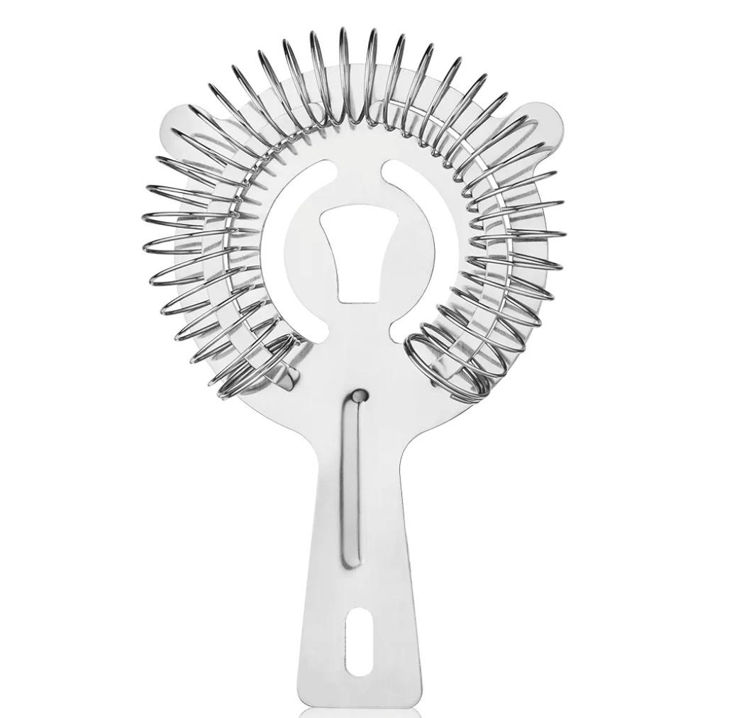 Garlic Press And True Hawthorne Strainer, Stainless Steel Strainer, Cocktail Strainer for Drinks, Martini Strainer, Strainer for Bartending, Bar Accessories, Bar Tools