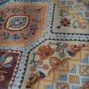 4x6 Washable Area Rug with Non-Slip Backing Low-Pile Soft Moroccan Printed Rug for Entryway, Living Room, Farmhouse, Bedroom- Multi