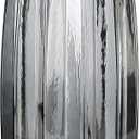 Black Grey Glass Vase with Modern Ribbed for Flowers, Candles, and Decorative Accents - Tall/Short Glass Vase for Centerpieces Home Table Decor(Grey H7.87inch) (H-11.8inch)