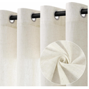 Jowels Natural Linen Grommet Curtains 108 Inch Long for Living Room Dining | Semi Sheer Light Filtering Curtains, Boho Farmhouse, Linen Drapes 108 Inch Length for Bedroom, Cream Ivory, 2 Panels Set (52"W x 108"L (Pack of 2))