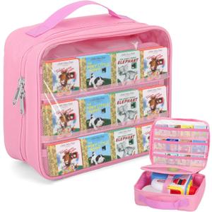 Carrying Case Compatible with Little Tikes Story Dream Machine Books, Kids Toys Storage Case for Little Tikes Story Dream Machine Starter Set, Portable Storage Bag with Handle - Pink