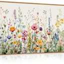 FWIEXA Floral Canvas Wall Art, Framed Wildflower Pictures Wall Decor, Large Flower Prints, Colorful Botanical Artwork, Watercolor Painting 20x40 Inches for Living Room, Bedroom, Office, Home