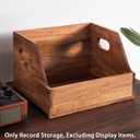 Acacia Wood Vinyl Record Storage Crate - Classic Cube Record Holder, Album Organizer Case Box for 60+ Records, Home Decor and Collection Display