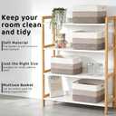 4 Pack Storage Baskets for Organizing, 12''Lx9''Wx8''H Woven Baskets for Storage Toys, Towels, Books, and Clothes, Cotton Rope Basket for Shelves with Handle White & Brown