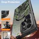 Goodon for Galaxy S25 Ultra Case, Wireless Charging Compatible, Shockproof Translucent Matte Cover - Cute Floral Design Phone Case for Women Girls - Green Leaves