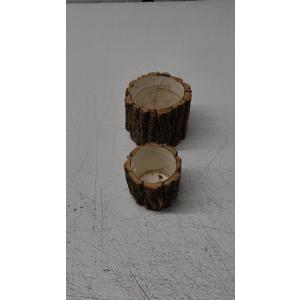 Yardwe 2Pcs Rustic Wooden Planter Pots - Natural Bark Design Flower Containers for Indoor Outdoor Decor, Succulents, Vegetables Yardwe 2Pcs Rustic Wooden Planter Pots - Natural Bark Design Flower Containers for Indoor Outdoor Decor, Succulents, Vegetables